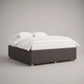 Letto matrimoniale imbottito senza testiera in velluto a coste di poliestere grigio scuro 160 x 200 cm