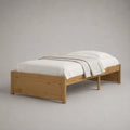 Letto singolo rettangolare in pino massello marrone chiaro naturale con rete a doghe, 206 x 96 x 70 cm, per materasso 90 x 200 cm