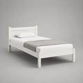 Letto singolo in pino massello bianco con rete a doghe, per materasso 90 x 200 cm, dimensioni 98 x 208 x 90 cm