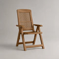 Sedia da giardino pieghevole e reclinabile in legno massello di teak, marrone naturale, 60 x 68 x 110 cm