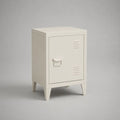 Comodino armadietto in acciaio bianco con 1 anta, 40 x 35 x 60 cm