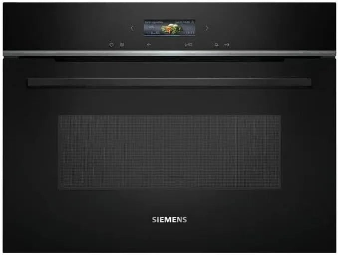 Siemens iQ700 CE732GXB1 Forno a microonde, 60 x 45 cm, da incasso, Inverter, nero, cookControl10, programmi automatici, humidClean Plus, pulizia degli