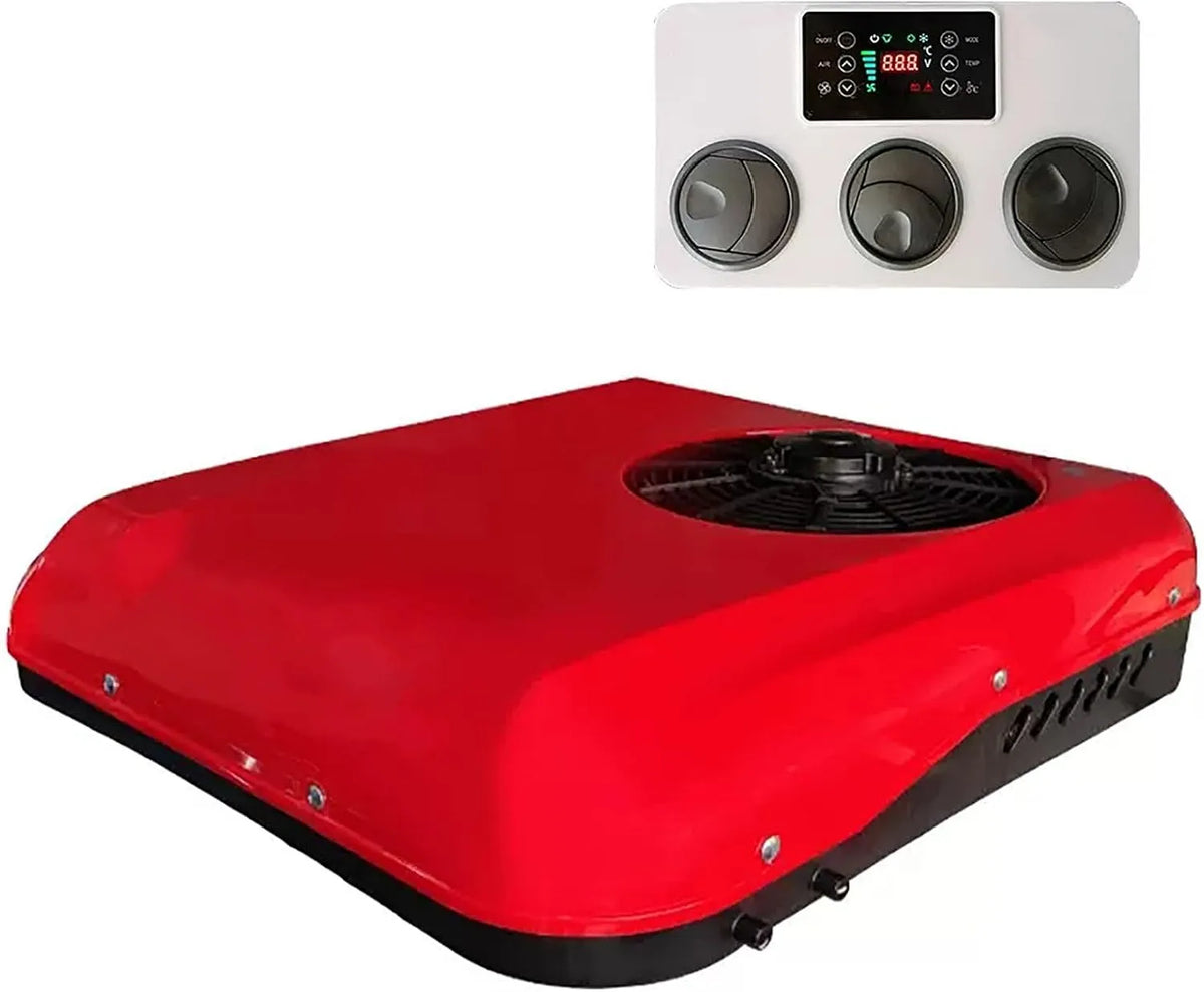 Condizionatore, 12 V, ruote di trasporto, unità da tetto non canalizzata per riscaldamento e raffreddamento, design a basso rumore, ideale per camper