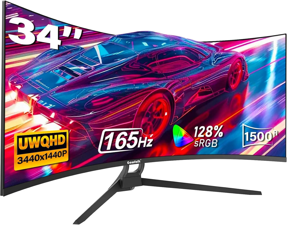 Monitor, 34 pollici, 3440 × 1440, 165 Hz, funzioni gaming, WQHD, schermo PC, AMD FreeSync, VESA, 165Hz