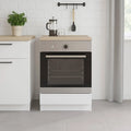 Forno elettrico h90, da incasso, bianco, 60x60 cm, Mobile per forno Pau, Mobile contenitore con vano forno, Struttura base per elettrodomestico