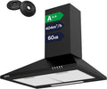 CIARRA CBCB6201 Cappa aspirante, 60 cm, 60 dB, classe energetica A, cappa da cucina, nero