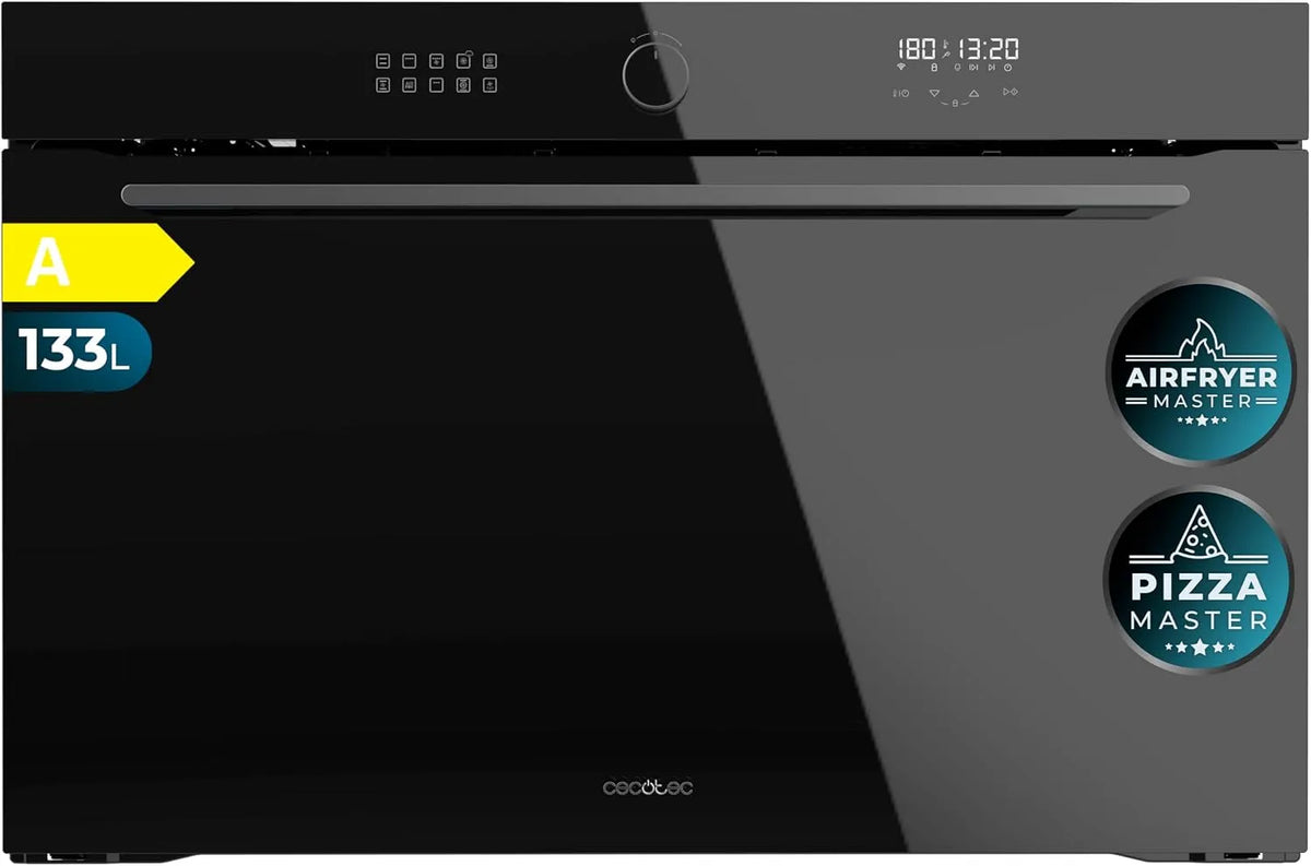 Cecotec Bolero Hexa AF319000 Forno elettrico per pizza, 133 L, 11 programmi, classe energetica A, nero, Steam Assist, 11 Funzioni con AIrFryer