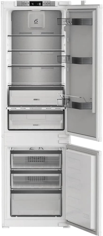 Whirlpool B4E Frigorifero combinato, 55 cm, 38 dB, classe energetica E, No Frost, da incasso, frigo con congelatore, bianco, h 178cm