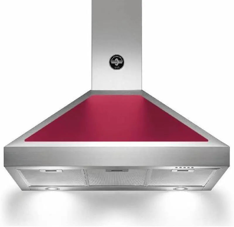 Cappa aspirante K90AMHVIA/19, 800 m3/h, cappa da cucina, montaggio a parete, acciaio inox, rosso, Acciaio inossidabile A