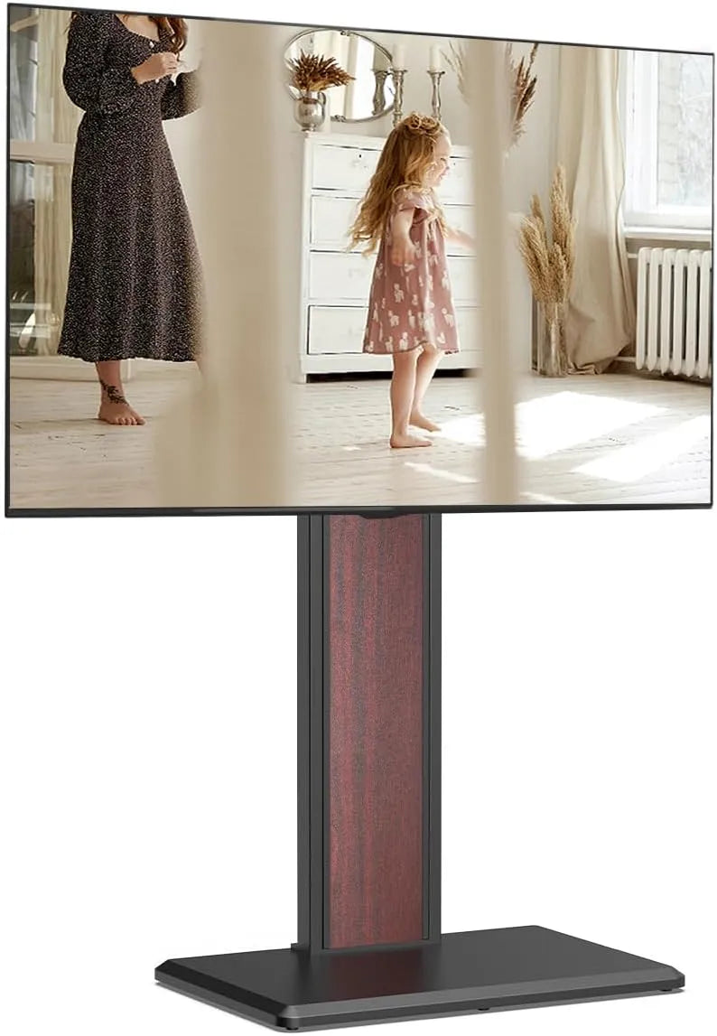 Smart TV, 65 pollici, 400 × 400, televisore, FITUEYES Supporto per TV con ripiano in legno, adatto per televisori di grandi dimensioni, regolabile in