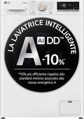 LG F4R7011TSWG Lavatrice, 7 programmi, 11 kg, classe energetica A, libera installazione, Wi-Fi, vapore, bianco, 1400 giri, TurboWash 360, Serie R7