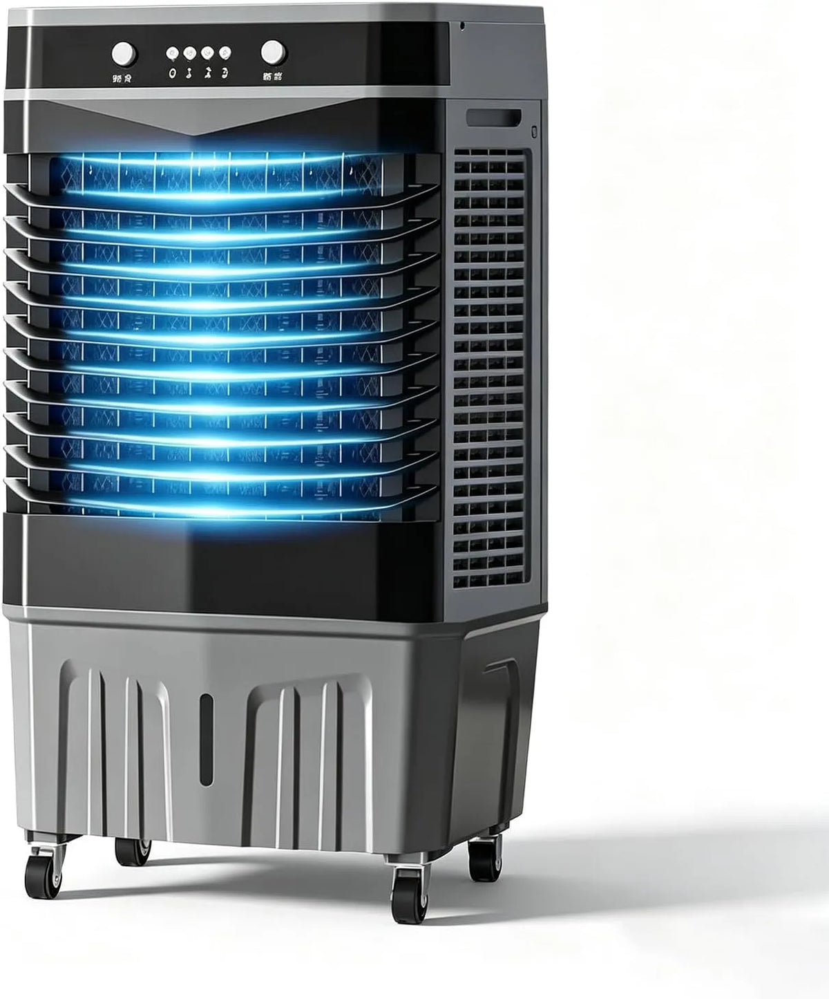 Prodotto Raffreddatore Evaporativo Portatile 55L, Condizionatori Portatili Industriali, 3 Velocità, Ruote, Oscillazione 120°