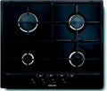 Piano cottura a gas, Glem GT64BK, da incasso, fornello a gas, nero, Piano cottura ad Incasso