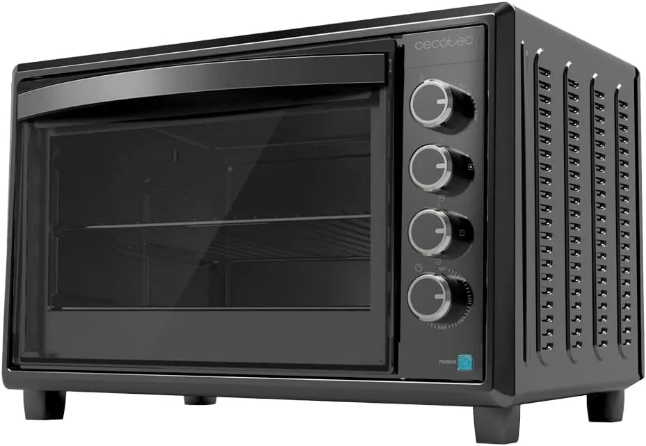 Cecotec Forno elettrico, 60 L, 2200 W, 12 programmi, 2 zone di temperatura, nero, temperatura fino a 230°, Cecotec Forno Convezione da tavolo da 60