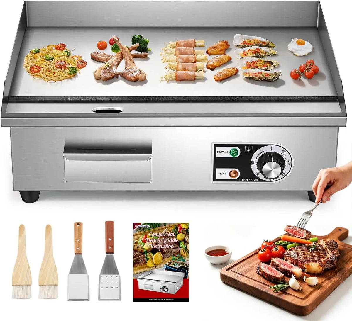 Prodotto Moongiantgo 22' Piastra Elettrica Commerciale in Acciaio Inox 3000W