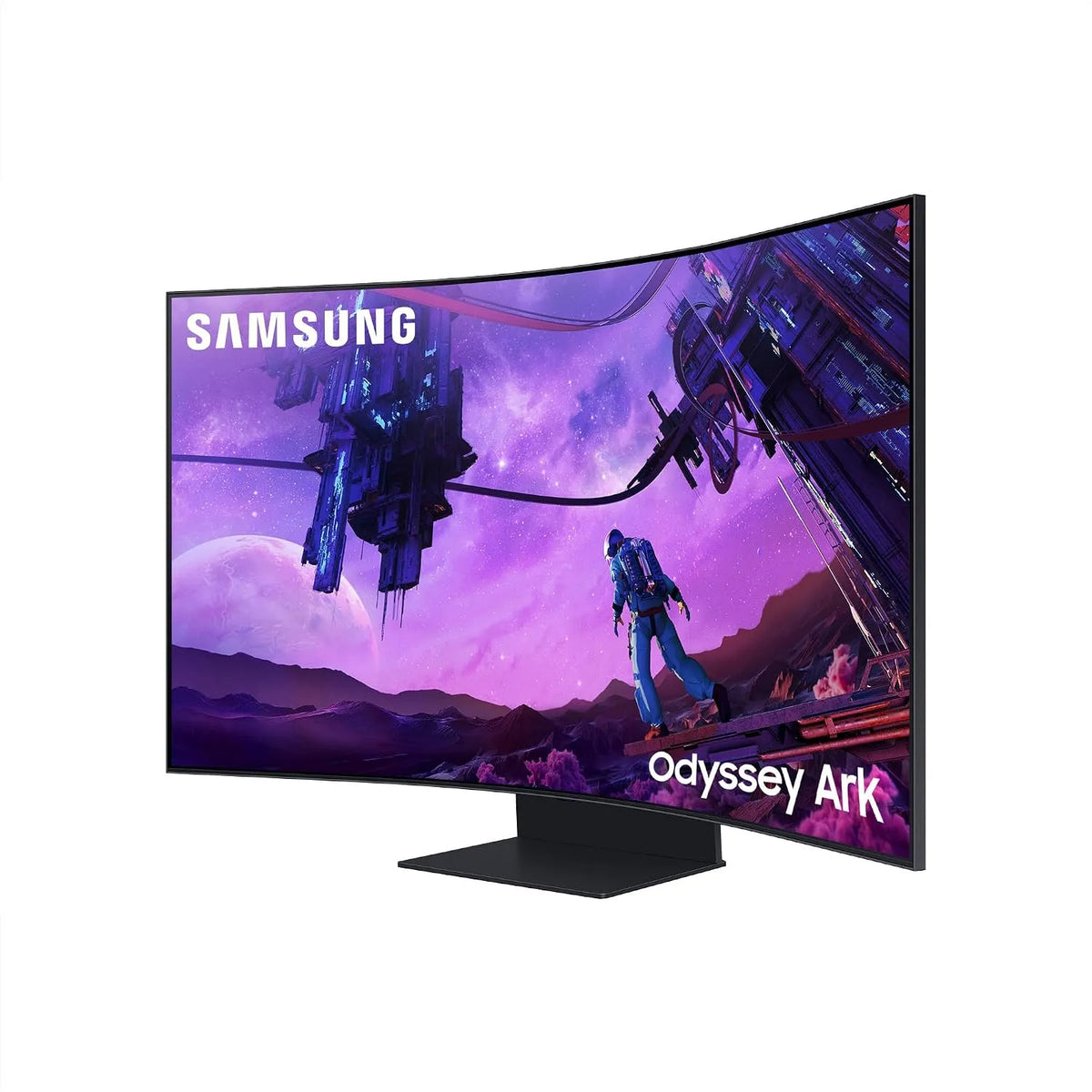 Samsung S55BG970 1000R Monitor, 3840 × 2160, 1 ms, 165 Hz, funzioni gaming, Wi-Fi, Bluetooth, HDR, 4K UHD, pannello VA, HDMI, USB, schermo PC, HAS