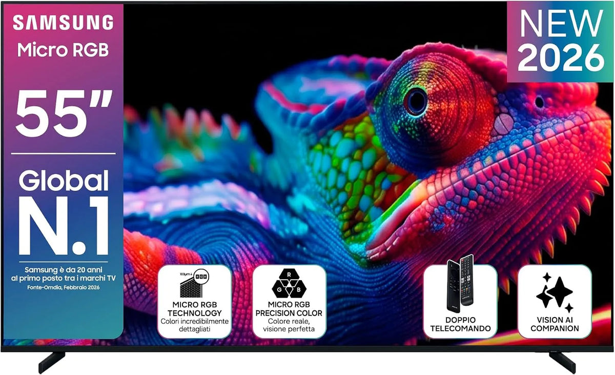 Samsung MRE55R85HATXZT Smart TV, 55 pollici, 144 Hz, televisore, 4K UHD, HDR, audio Dolby, Super Picture Enhancer, HDR10+, Motion Xcelerator 144Hz