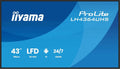 Display digital signage, 43 pollici, display pubblicitario, Iiyama lh4364uhS-B1ag, 4K UHD, HDMI, USB, visualizzazione pubblicitaria digitale, nero