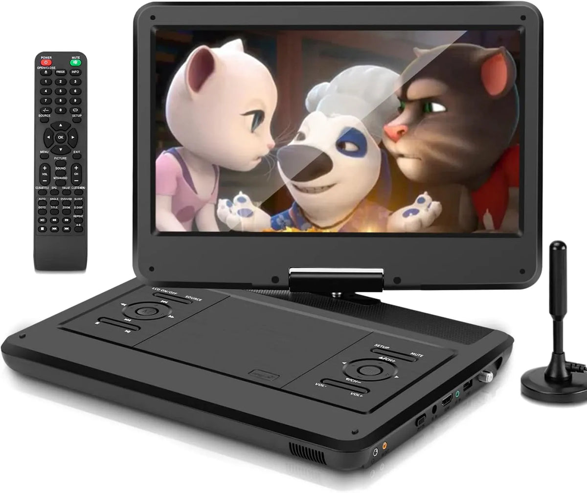 Prodotto 0 pollici con HD e USB/HDMI, AV, Audio, KCR Lettore DVD portatile 14, telecomando HEVC Main 10