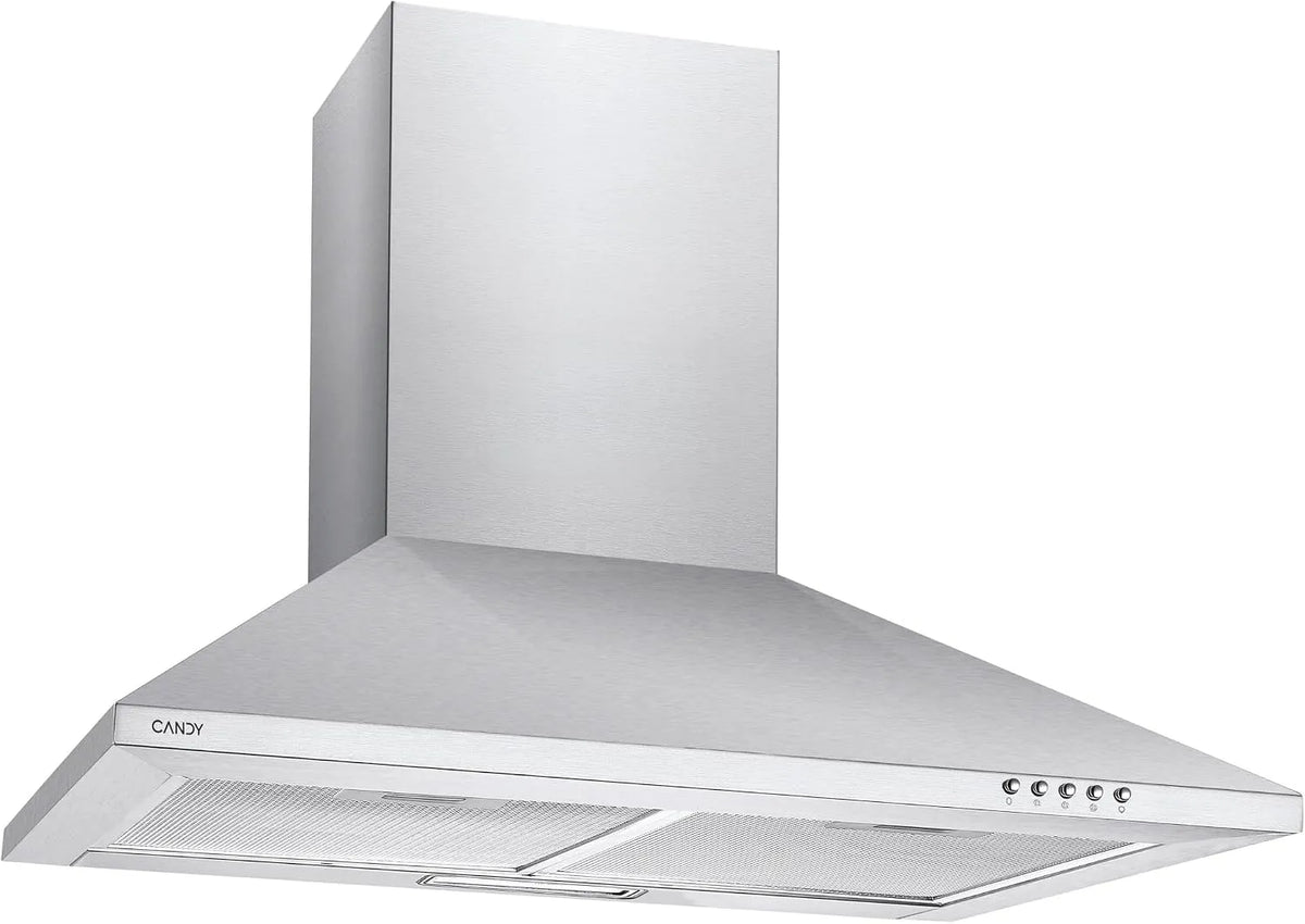 Candy CCE117/1X M3/H Cappa aspirante, 70 cm, 305 m3/h, 62 dB, classe energetica C, cappa da cucina, 3 livelli, acciaio inox, illuminazione a LED