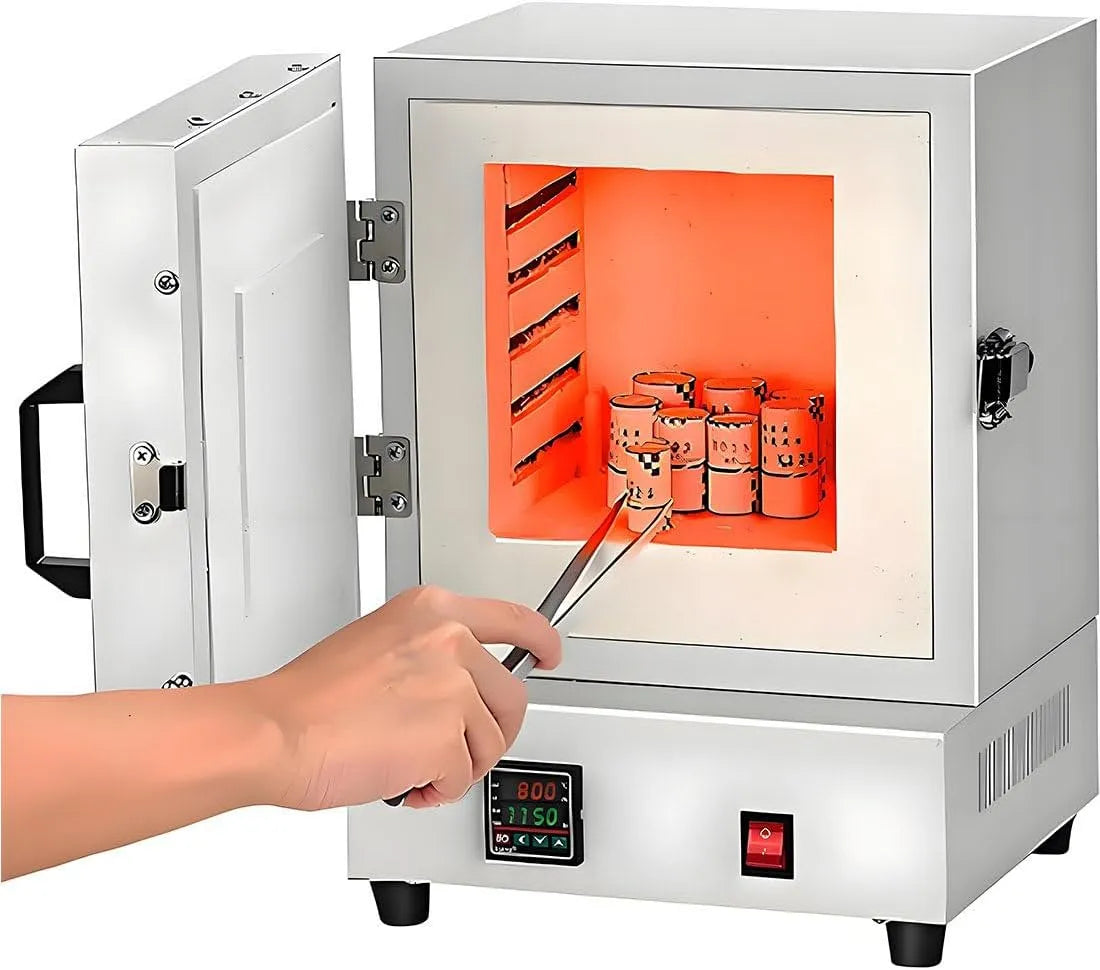 Forno elettrico, 2000 W, industriale, 2 zone di temperatura, Forno Laboratorio Ad Alta Temperatura 1150 °C, Forno a Muffola Chiuso