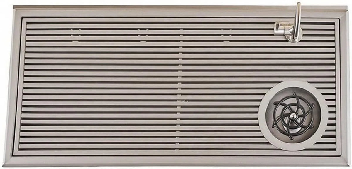 Prodotto Colcolo Stazione di Preparazione Caffè Vassoio Integrato per Scolo Acqua con Foro Drenante E Piano Scanalato in Acciaio Inox 304 con Tubi
