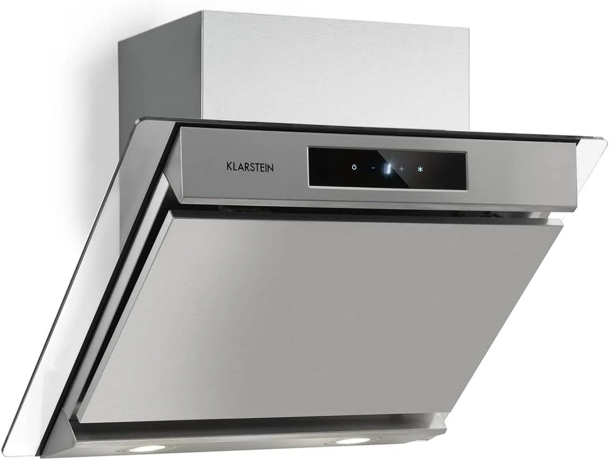 Klarstein Cappa aspirante, 60 cm, 604 m3/h, classe energetica E, cappa da cucina, illuminazione LED, montaggio a parete, Klarstein Balzac cappa senza
