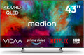 Smart TV, 43 pollici, televisore, QLED, HDR, audio Dolby, Bluetooth, registrazione PVR, MD 843602, MEDION 108 cm, Dolby Atmos, HBO Max, VIDAA Store