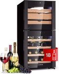 Klarstein Cantinetta vino, 89 L, vetro, display digitale, Igrometro 89L, Cantinetta Frigo Refrigerata con Vetrina, Controllo Temperatura