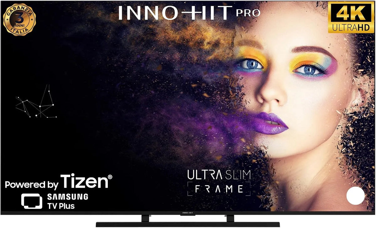 Smart TV, 65 pollici, classe energetica G, televisore, INNO-HIT IH65UHTZN, 4K UHD, HDR, Tizen OS, audio Dolby, HDR10, Dolby Vision, BorderLess