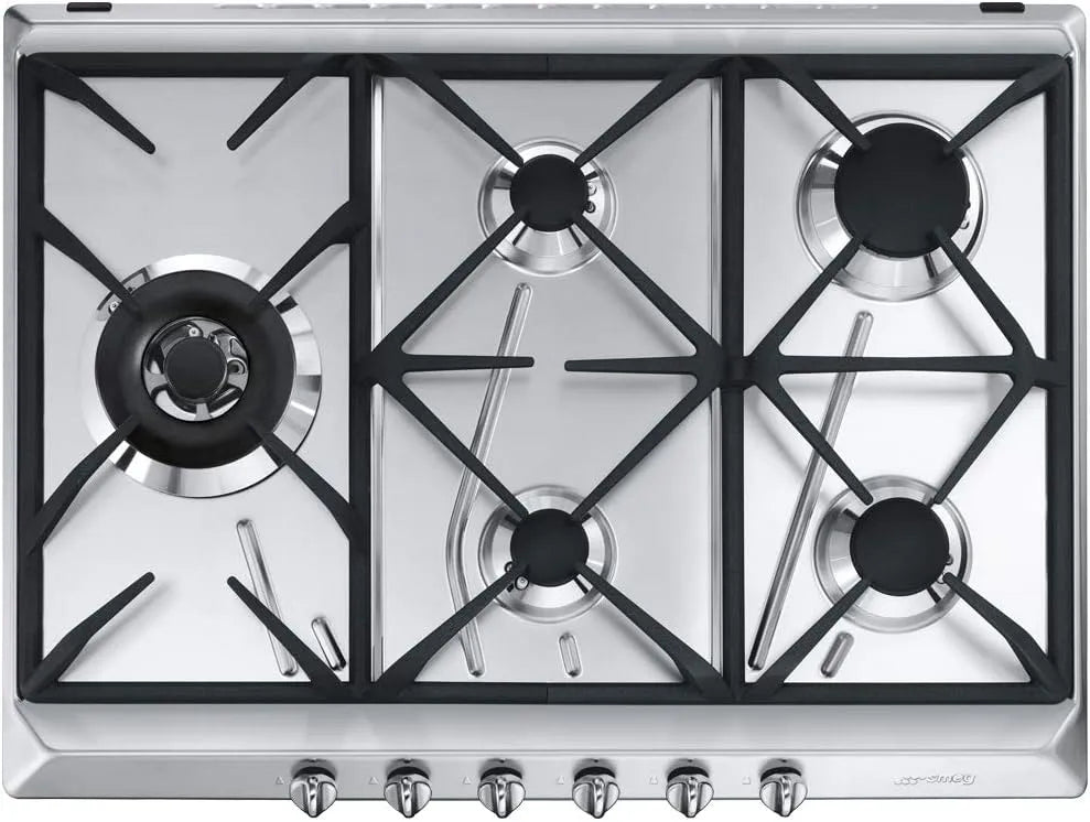 Smeg SRV575GH5 Piano cottura a gas, fornello a gas, Piano cottura a gas UNIVERSALE, Stainless steel