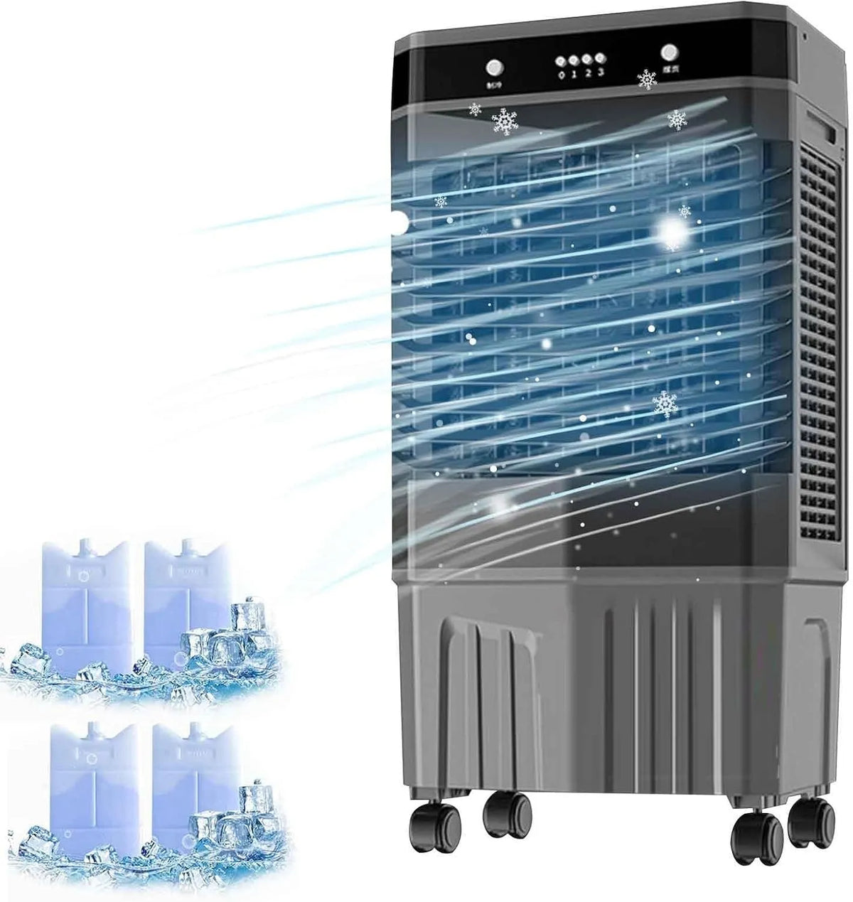 Ventilatore, portatile, 3 velocità, ampio serbatoio, professionale, Ideale per Grandi spazi, fabbriche e Are