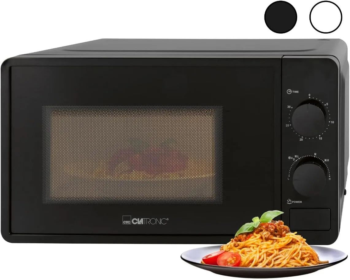 Forno a microonde, 20 L, timer, nero, piatto girevole a 360°, MW 791, 700 Watt, 6 livelli, 20 litri, Clatronic® Microonde