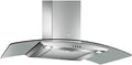 Cappa aspirante, 400 m3/h, cappa da cucina, montaggio a parete, acciaio inox, Trasparente