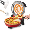 VEVOR Forno elettrico per pizza, 30, 48 cm, 1200 W, 2 zone di temperatura, rosso, Riscalda Fino a 420 °C, Temperatura a 5 Modalità, Cuoci Pizza