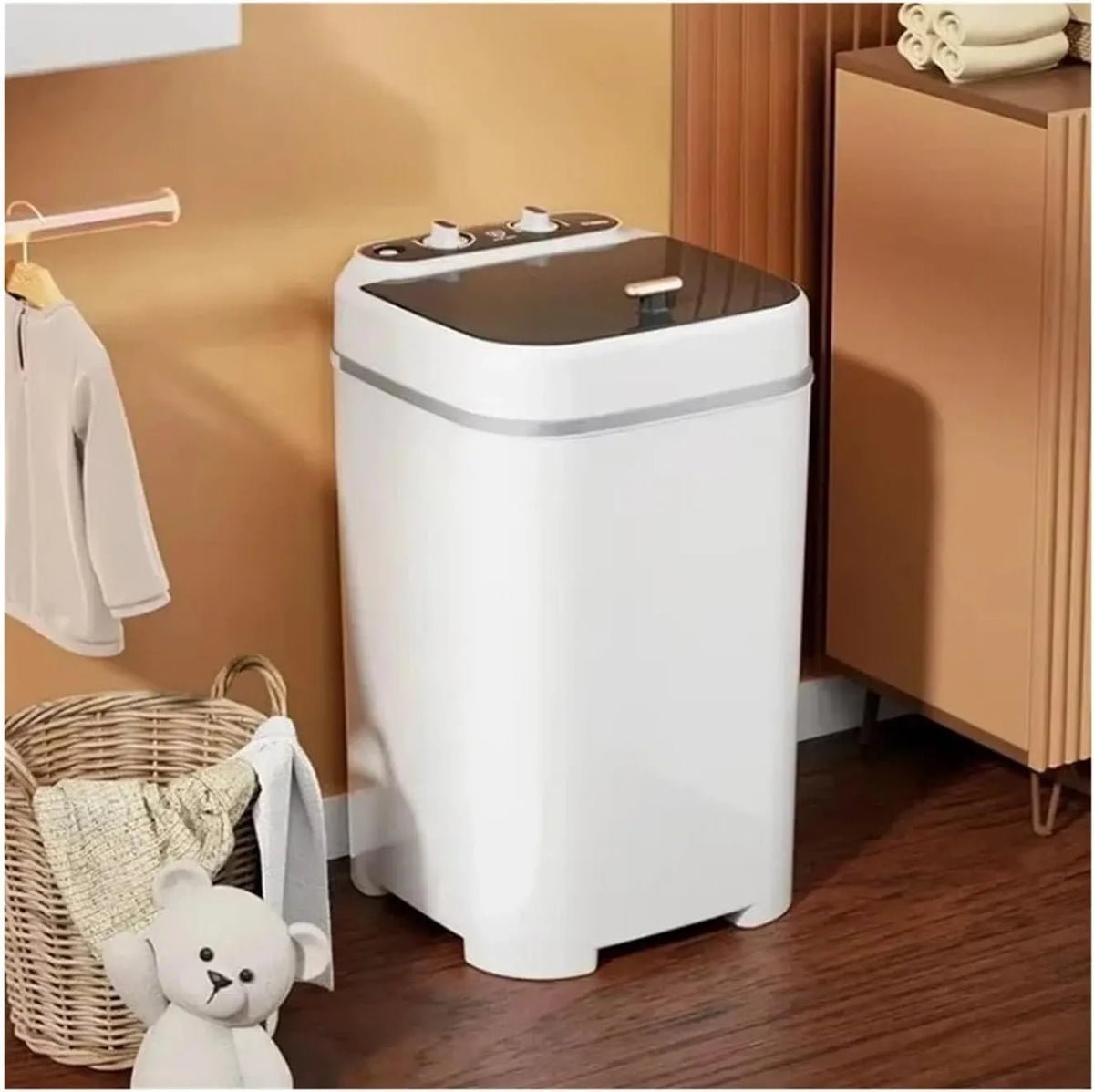Lavatrice, portatile, bianco, appartamenti, dormitori, White, Lavatrice domestica. Mini e piccola lavatrice semiautomatica di grande capacità