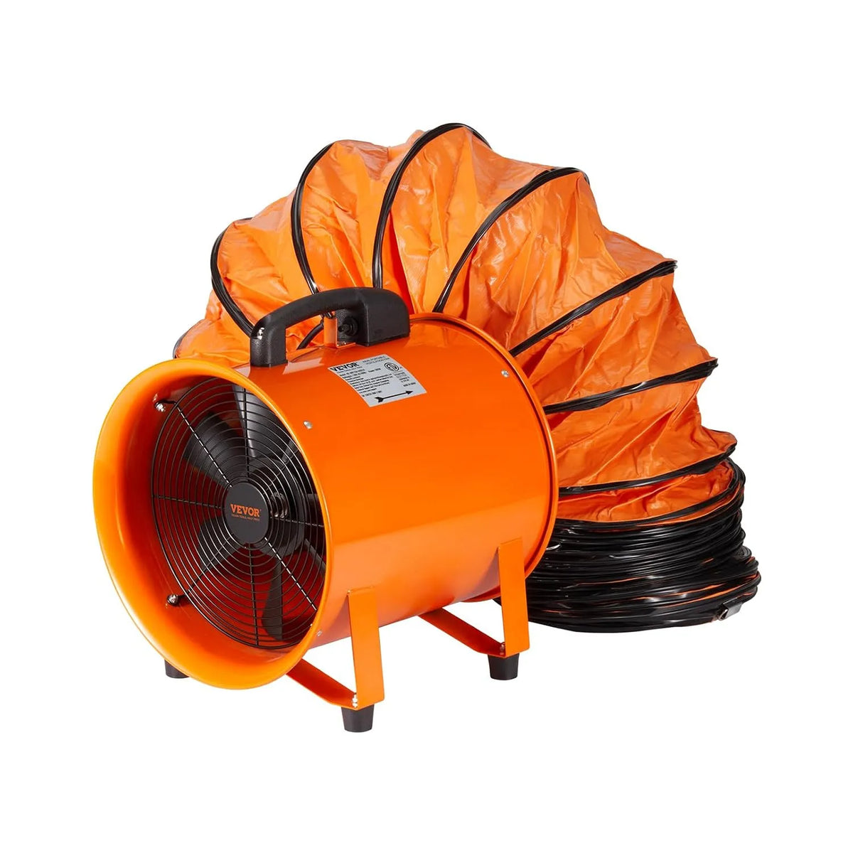 VEVOR m3/h Ventilatore, 592 W, 8792 m3/h, portatile, IP65, industriale, 4 mm, Tubo Flessibile 5 m Volume d'Aria 8792 m3/h 2 Marce per Aspirare Polvere