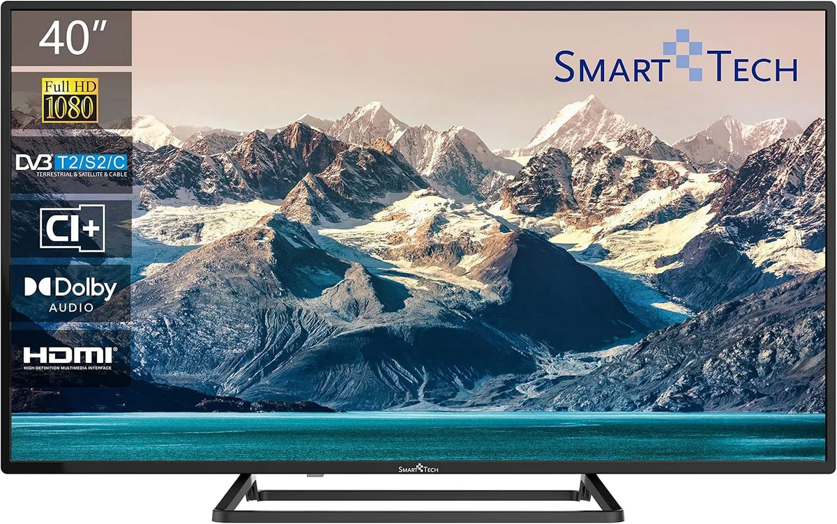 Smart TV 40FN10T3 H.264, 40 pollici, televisore, HDMI, DVB-T2, nero, D-LED, SMART TECH