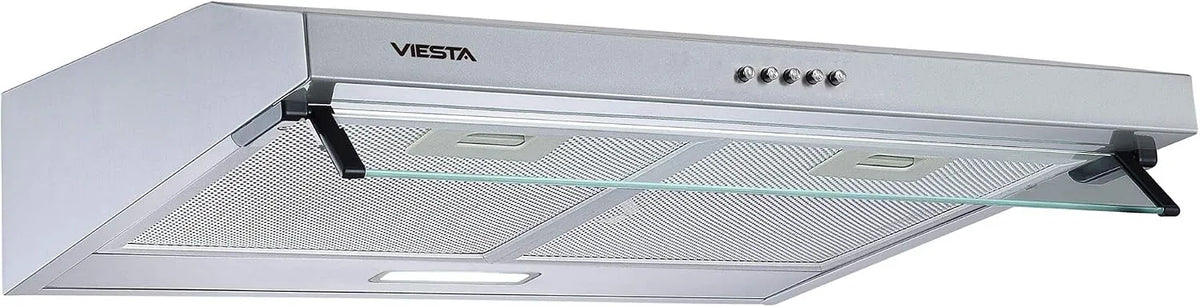 Cappa aspirante, 60 cm, cappa da cucina, Sottostruttura VDU608080SR, scarico e ricircolo, da incasso, montaggio a parete, acciaio inox, VIESTA
