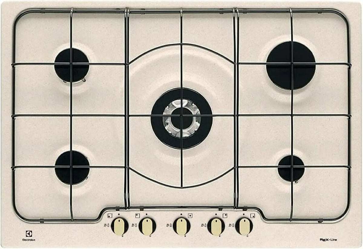 Electrolux Serie 300 RGG7253OON Piano cottura a gas, 75 cm, 5 fuochi, fornello a gas, Superficie Liscia Facile da Pulire, Bruciatore Potente 4 kW