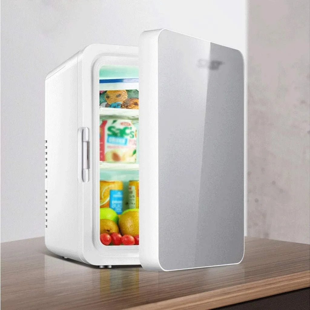 Frigorifero, 12 L, Mini Frigorifero più Caldo più Caldo da 12 Litri Frigorifero Compatto in Vetro temperato Porta Singola Piccolo refrigeratore per