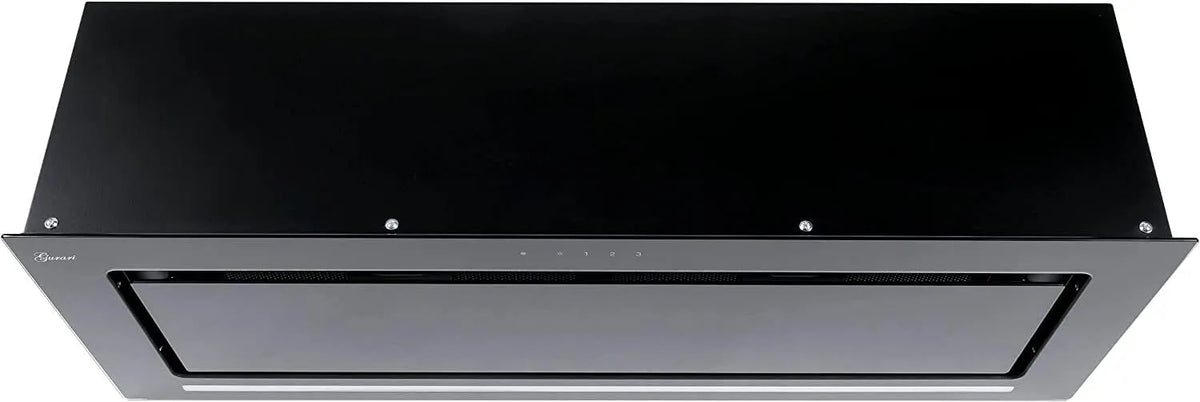 Dell Cappa aspirante, 90 cm, 1000 m3/h, cappa da cucina, da incasso, nero, strisce LED, 1000m3, vetro nero, circolazione dell'aria, telecomando