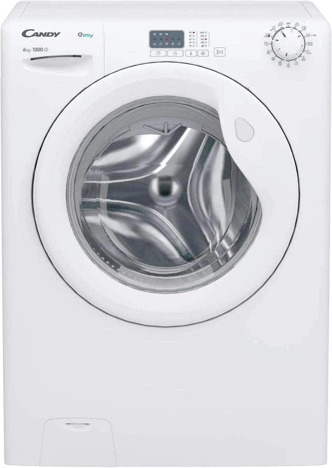 Candy EY4061DW4/1-S Lavatrice, 6 kg, classe energetica E, libera installazione, 1000 giri, min, Carica Frontale