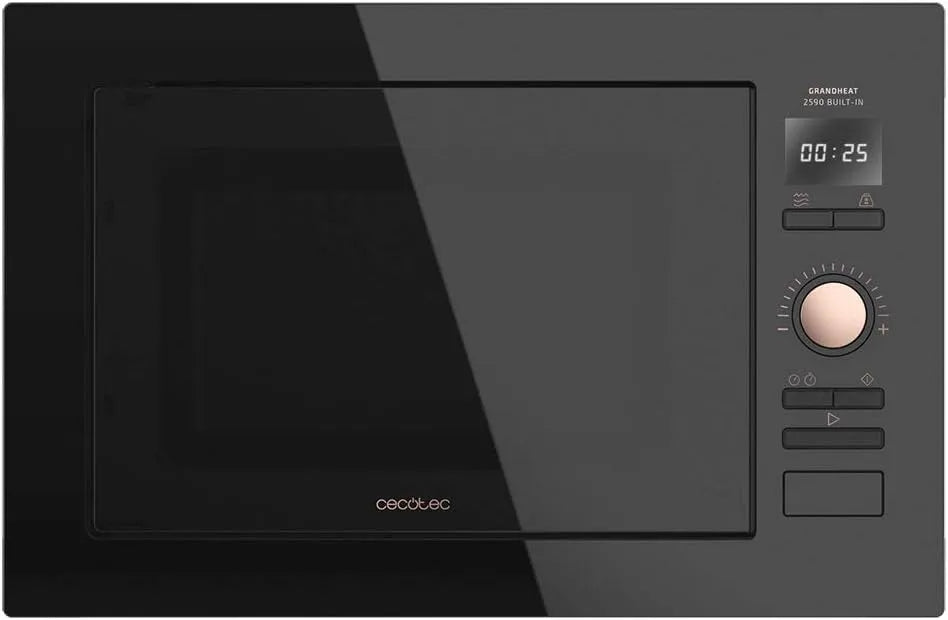 Cecotec GrandHeat 2500 Forno a microonde, 25 L, 900 W, 8 programmi, grill, touch, da incasso, timer, 8 funzioni preimpostate, pannello di controllo