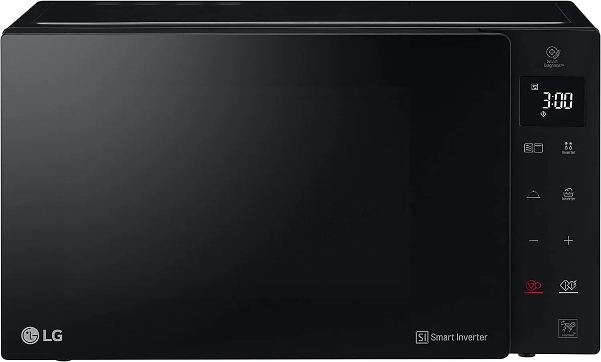 LG MH6535GDS Forno a microonde, 25 L, 1000 W, grill, vapore, Inverter, nero, 25 Litri, Programmi Automatici, Livelli di Potenza Regolabili
