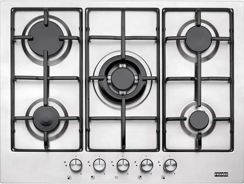 Piano cottura a gas, da incasso, acciaio inox, fornello a gas, Acciaio inossidabile, Rotatore, Medio