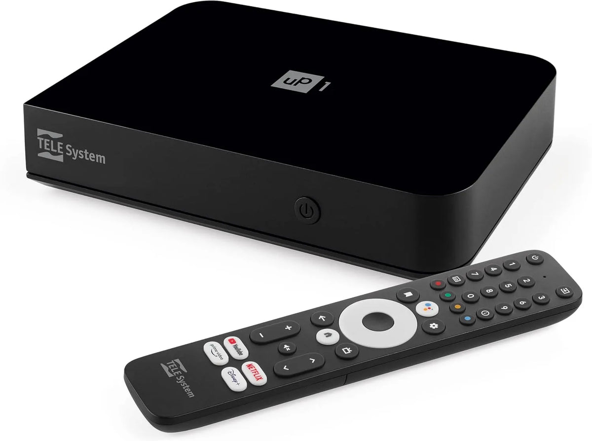 Smart TV UP1 AV1, televisore, 4K UHD, HDR, HDMI, Android OS, DVB-T2, HDR10+ HLG, DVB-T2 HEVC, HDMI/SCART, TELE System UP1 Decoder Digitale Terrestre