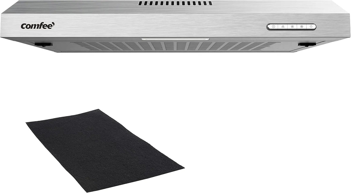 Cappa aspirante, 60cm, 200 m3/h, cappa da cucina, COMFEE, 3 velocità, argento, COMFEE Cappa Aspirante 60cm Sottopensile 200m3