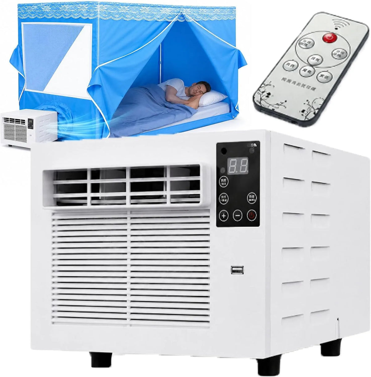 Dell Condizionatore, portatile, timer, Camper E Campeggio su Camion AC, 1876 Btu, per 1-3 Persone, Ideale per Tende, con Funzione di Rimozione