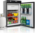 Congelatore, 100 L, 12 V, freezer verticale, nero, Frigorifero Trivalente 12V 220V Gas, 100L, Frigorifero Trivalente per Camper, Campeggio, Roulotte